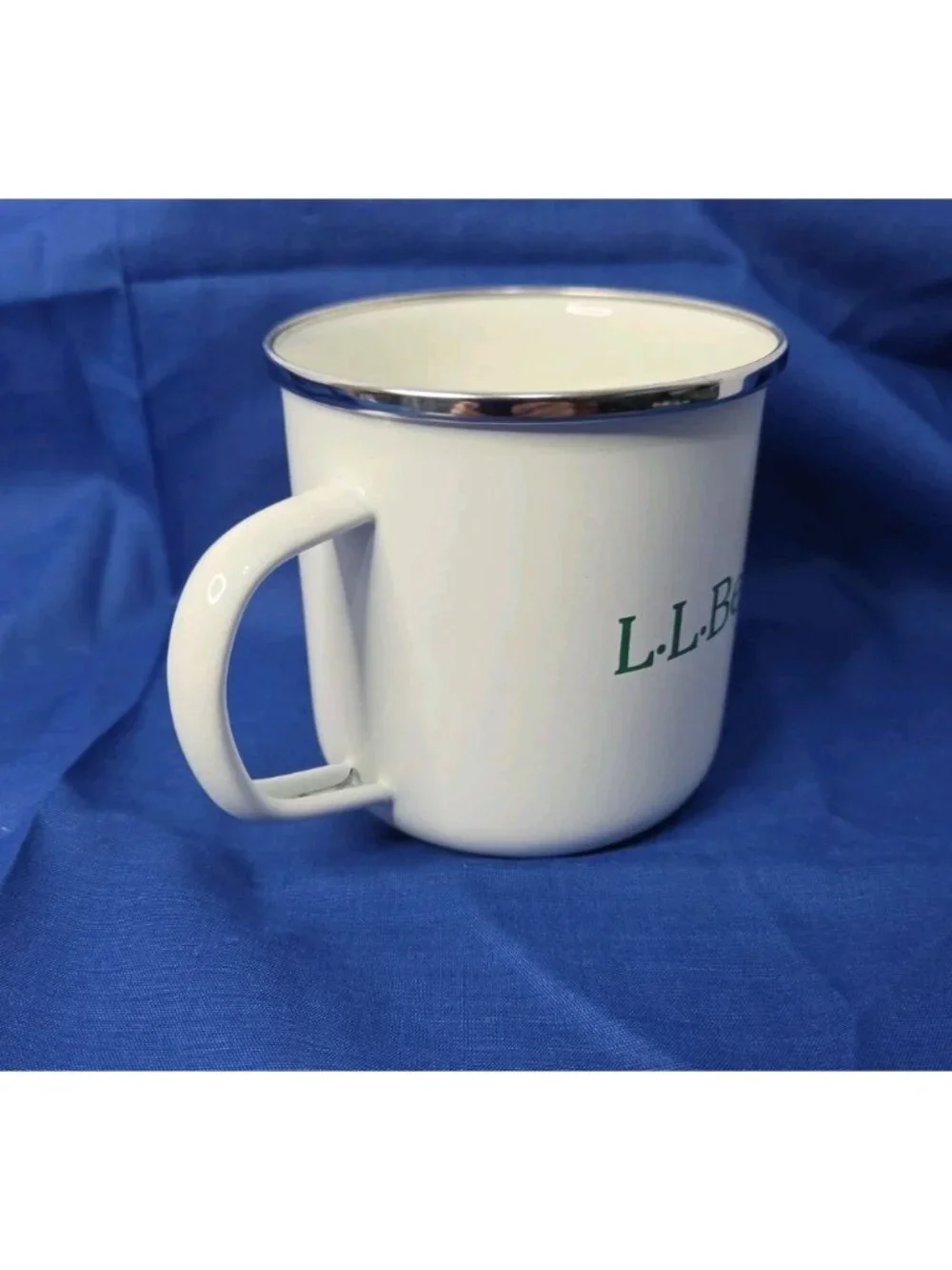 L.L. Bean Heritage Enamel Camp Mug Metal White NWOT